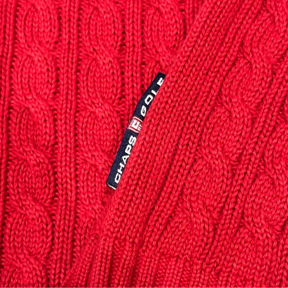 Chaps Ralph Lauren Red Hand Framed Sweater Large - Picture 8 of 8